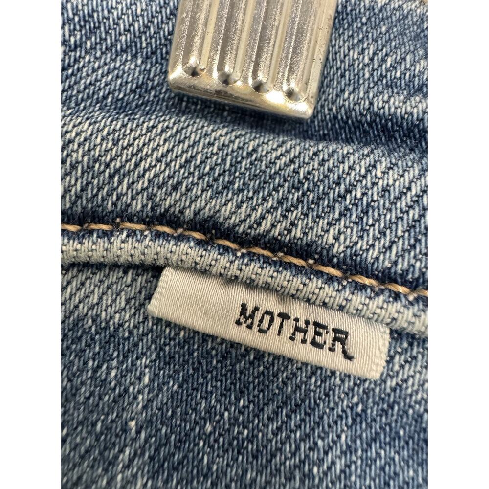Mother Tomcat Swisher Sneak Fray Jeans Size 28 Blue Wide Leg Poppin' Wheelies - Picture 6 of 16